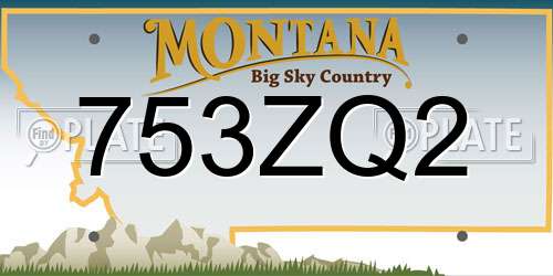 753ZQ2 Montana License Plate