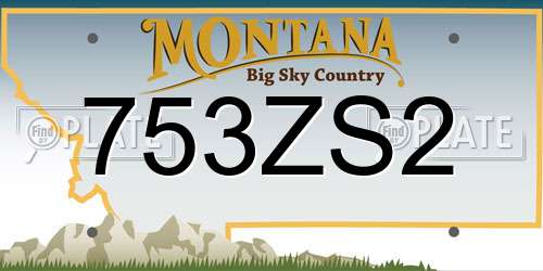 753ZS2 Montana License Plate