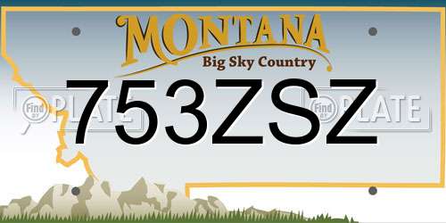 753ZSZ Montana License Plate