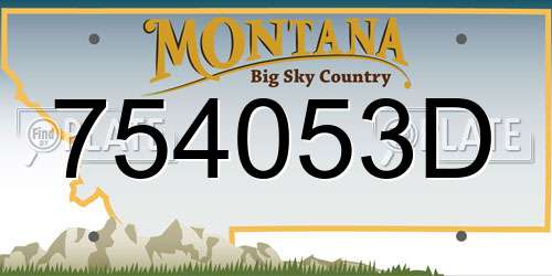 754053D Montana License Plate