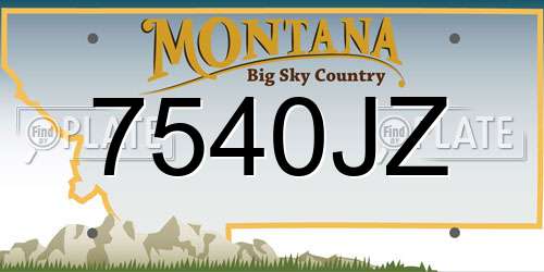 7540JZ Montana License Plate