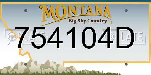 754104D Montana License Plate