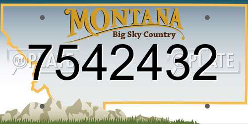 7542432 Montana License Plate