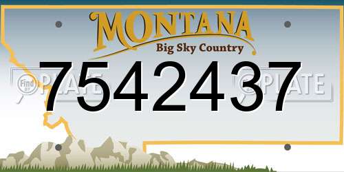 7542437 Montana License Plate