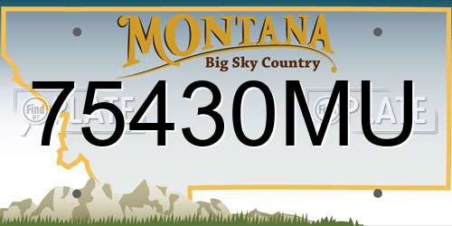 75430MU Montana License Plate
