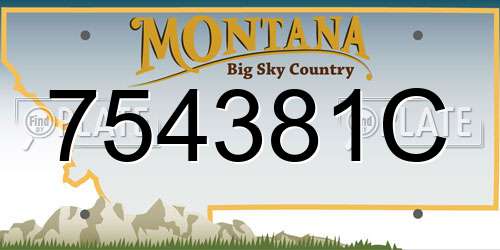 754381C Montana License Plate