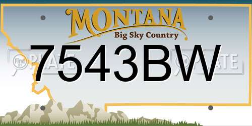 7543BW Montana License Plate