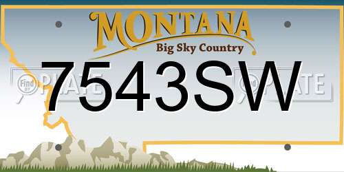 7543SW Montana License Plate