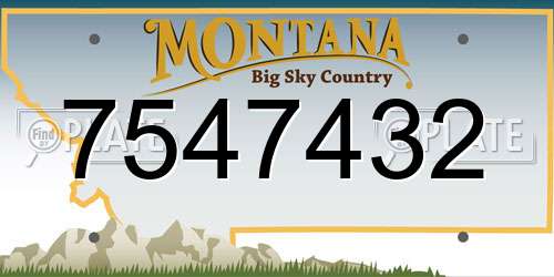 7547432 Montana License Plate