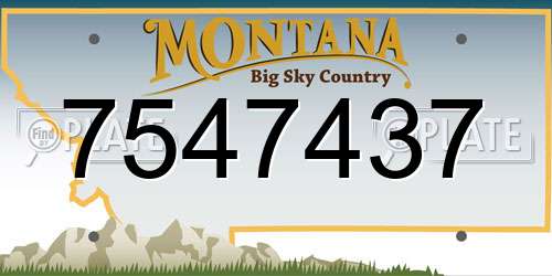 7547437 Montana License Plate