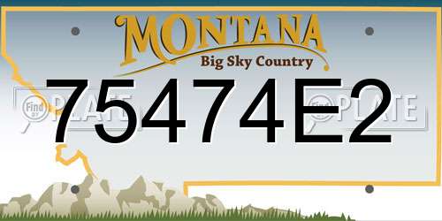 75474E2 Montana License Plate