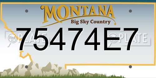 75474E7 Montana License Plate