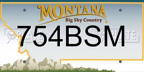 754BSM Montana License Plate