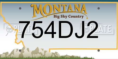 754DJ2 Montana License Plate