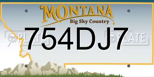 754DJ7 Montana License Plate