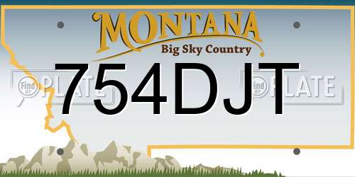 754DJT Montana License Plate