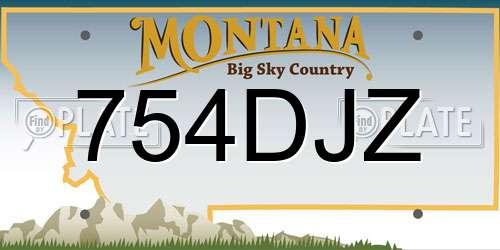 754DJZ Montana License Plate