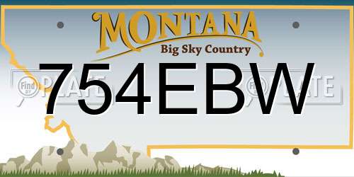 754EBW Montana License Plate