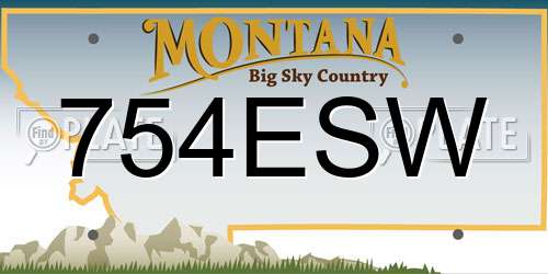 754ESW Montana License Plate