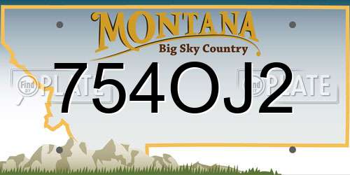 754OJ2 Montana License Plate