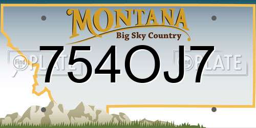 754OJ7 Montana License Plate