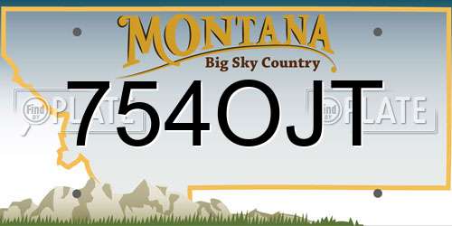 754OJT Montana License Plate