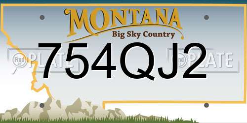 754QJ2 Montana License Plate