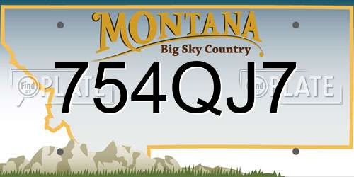 754QJ7 Montana License Plate