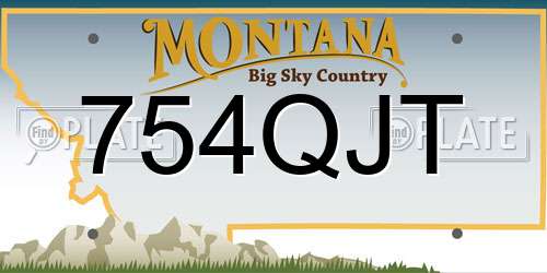 754QJT Montana License Plate