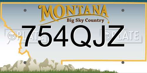754QJZ Montana License Plate
