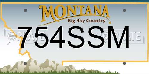 754SSM Montana License Plate