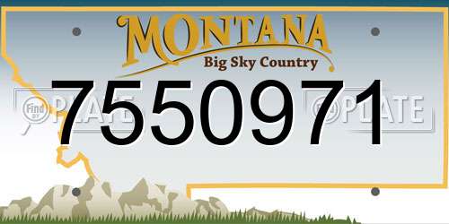 7550971 Montana License Plate