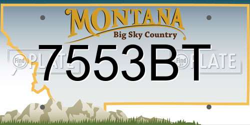 7553BT Montana License Plate