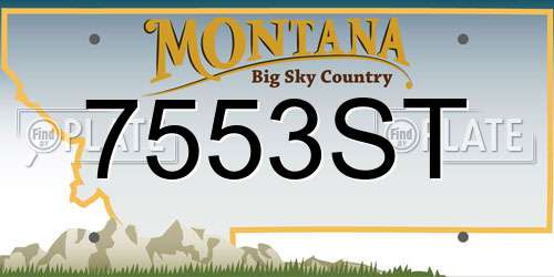 7553ST Montana License Plate