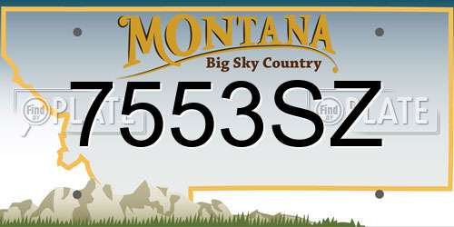 7553SZ Montana License Plate
