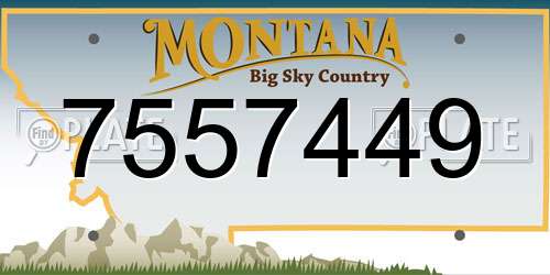 7557449 Montana License Plate