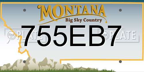 755EB7 Montana License Plate