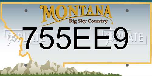 755EE9 Montana License Plate