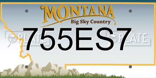 755ES7 Montana License Plate