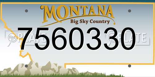 7560330 Montana License Plate