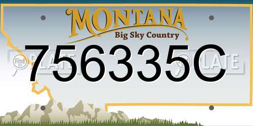 756335C Montana License Plate