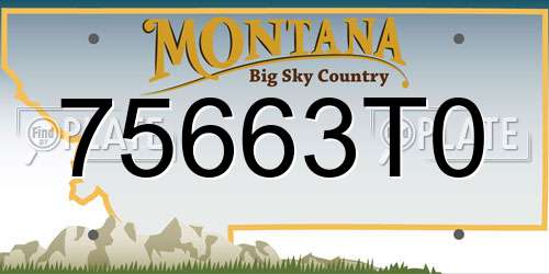 75663T0 Montana License Plate
