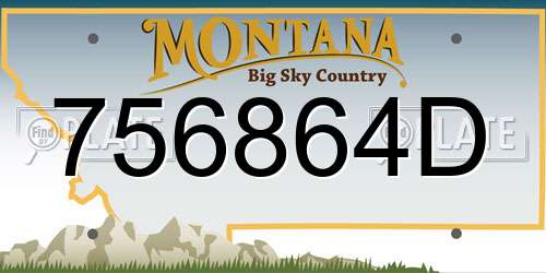756864D Montana License Plate