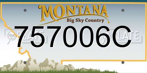 757006C Montana License Plate