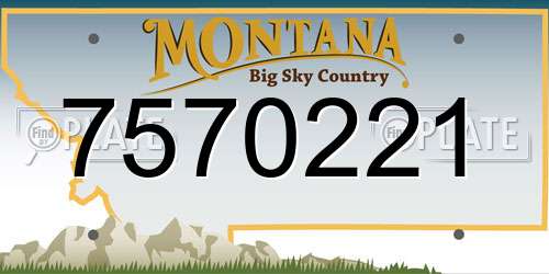 7570221 Montana License Plate