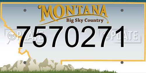 7570271 Montana License Plate