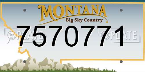 7570771 Montana License Plate