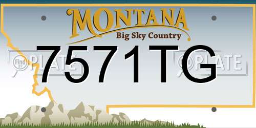 7571TG Montana License Plate