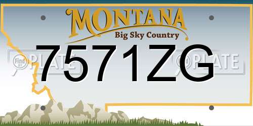 7571ZG Montana License Plate