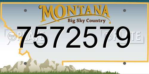 7572579 Montana License Plate